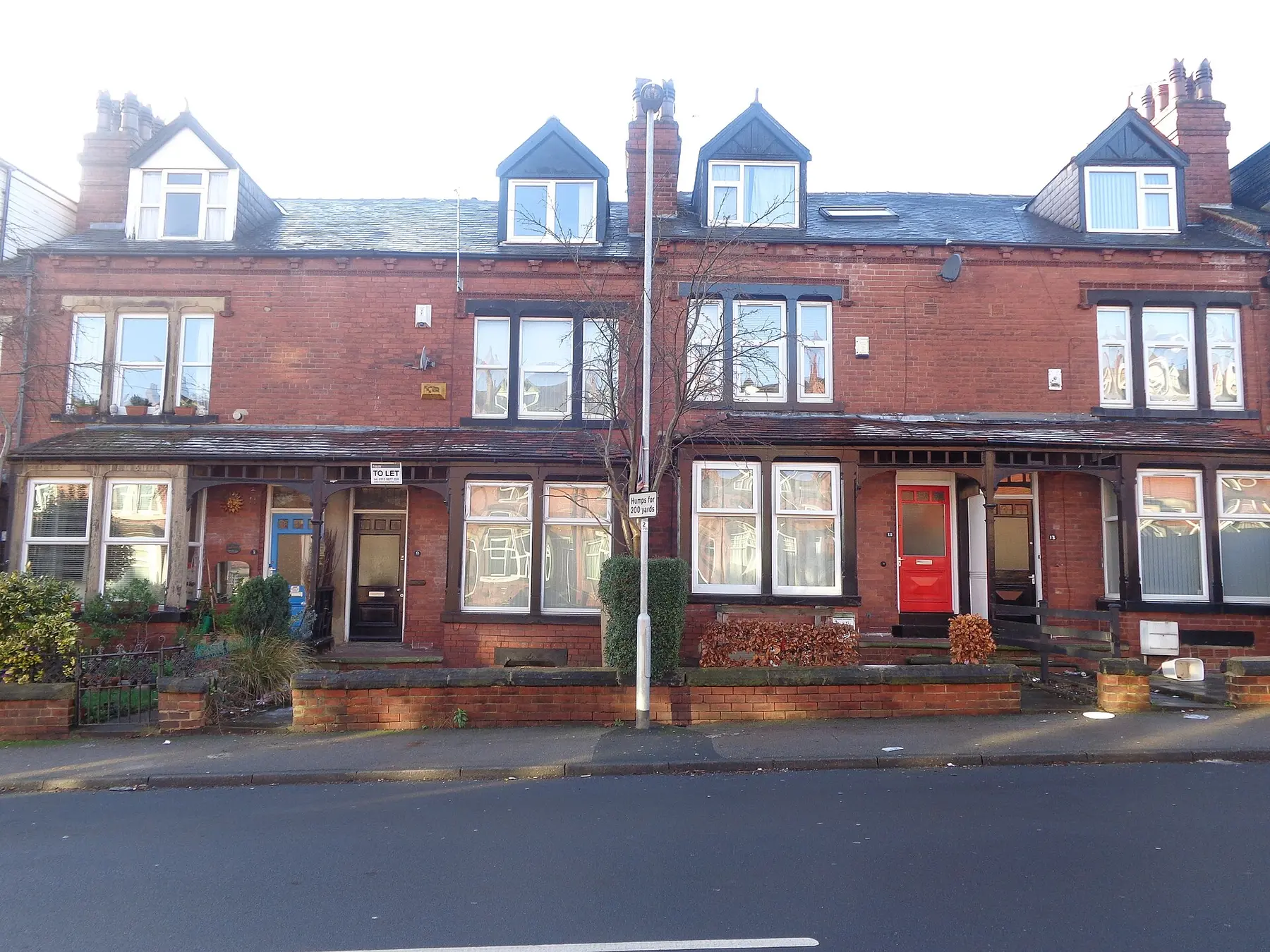 Red-brick student houses on Headingley Mount, Leeds